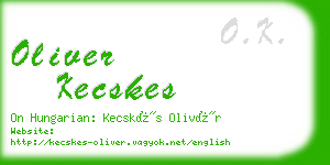 oliver kecskes business card